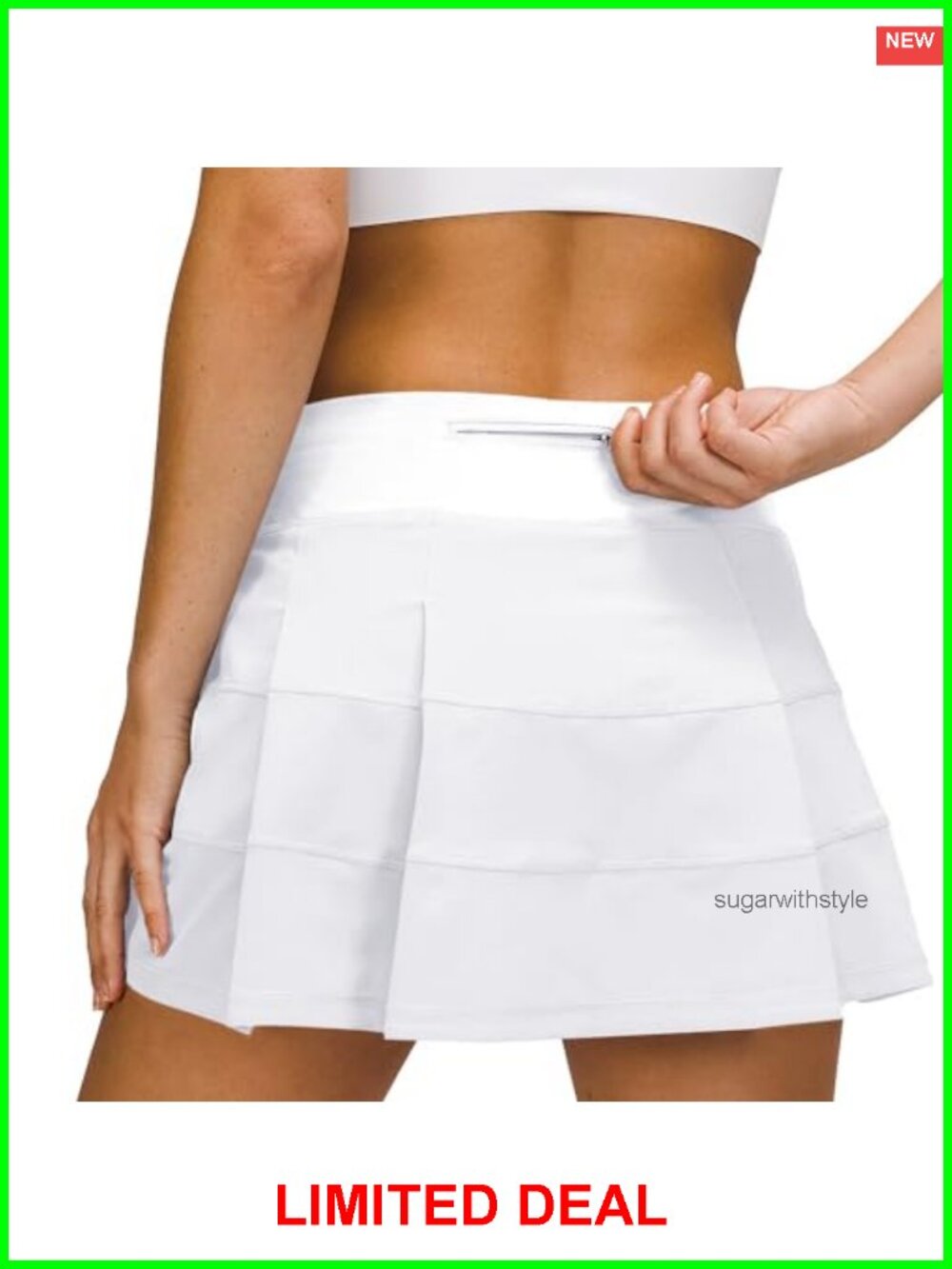 Athletic Pleated Skort with Pockets for Tennis Golf Running